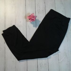 Women's sz L/XL solid black see through leggings